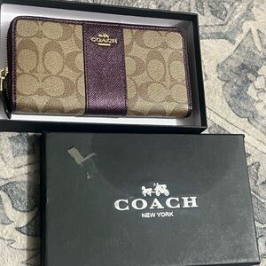 Coach Purple and Tan Wallet